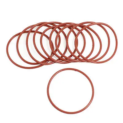 

10 x Red Rubber 68mm x 3mm x 62mm Oil Sealing O Rings Gaskets Washers