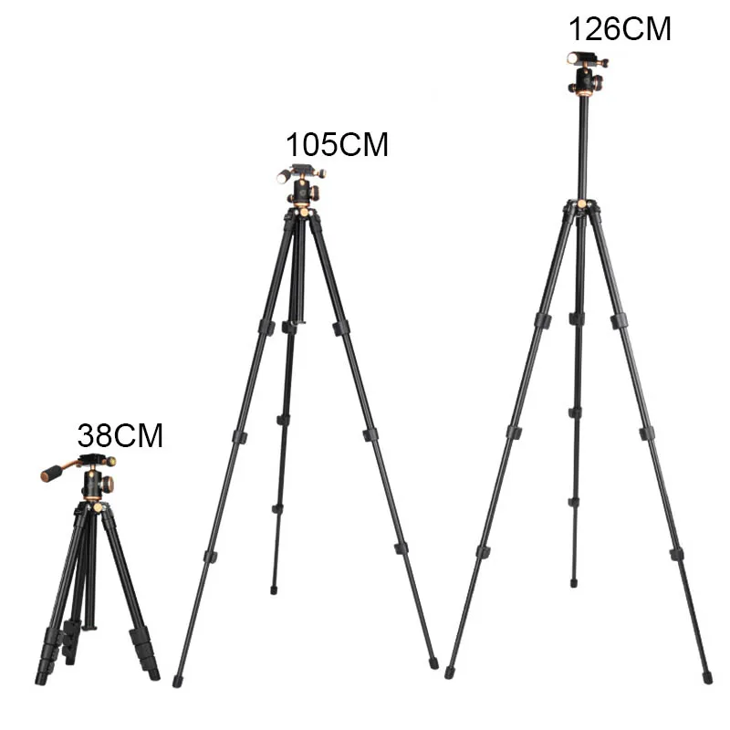 Штатив Q160S, 50 дюймов, легкий, с многофункциональной шаровой головкой, для Canon, Nikon, Sony, DV, SLR, DSLR, портативный, компактный