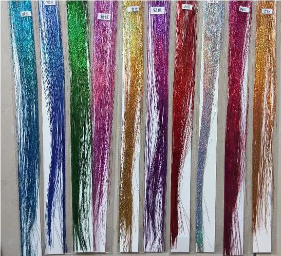 

Colorful Metallic Glitter Tinsel Laser Fibre Extension Accessories Hairpiece party stage Festive Supplies