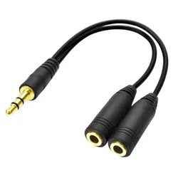 Earphone Splitter Headphone Connector 3.5mm Adapter Audio Stereo Y Splitter (Hi-Fi Sound), 3.5mm Male to 2 Ports 3.5mm Female