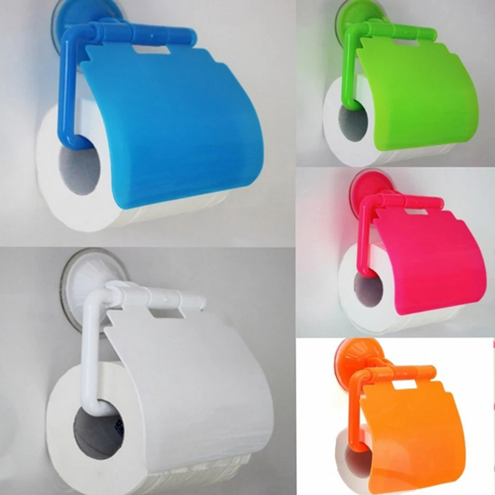 20 Whole Sale Colorful 1PC Waterproof Plastic Toilet Bathroom Kitchen Wall Mounted Roll Paper Holder Carrier Home Decoration