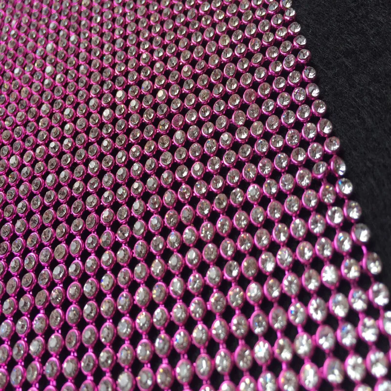 6 Metal Colors 45x120cm Glitter Clear Rhinestone Metal Mesh Fabric Metallic cloth Metal Sequin Sequined Fabric Home Decoration