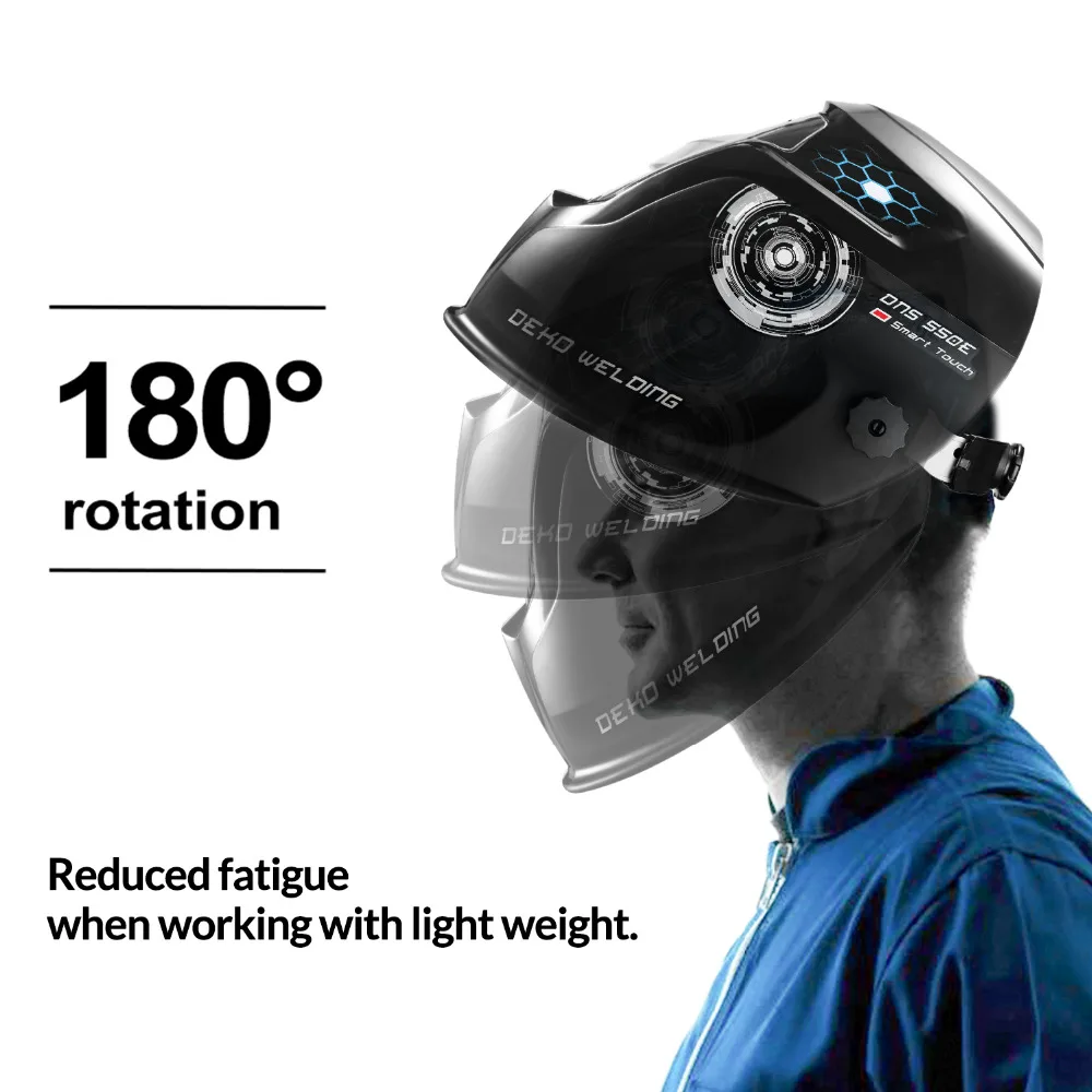 DEKO หน้ากากช่างเชื่อม Solar Powered Auto-Darkening Hood ปรับได้ Shade 4/9-13สำหรับ MIG MMA Arc Welder หน้ากากออกแบบใหม่