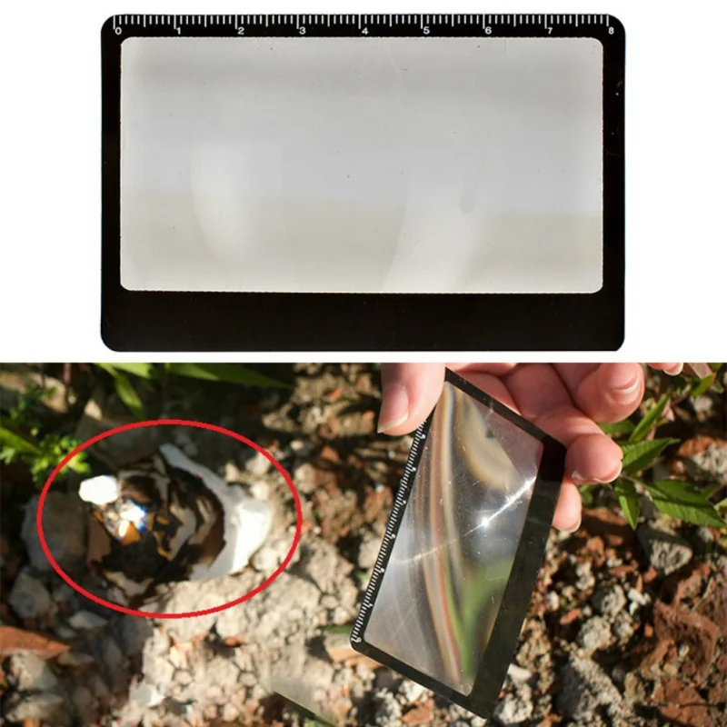 Outdoor Portable Glass Card Fire Starter Multi Tools Pocket Survival Outdoor Camping Solar Igniter Travel Kits Optic Lens