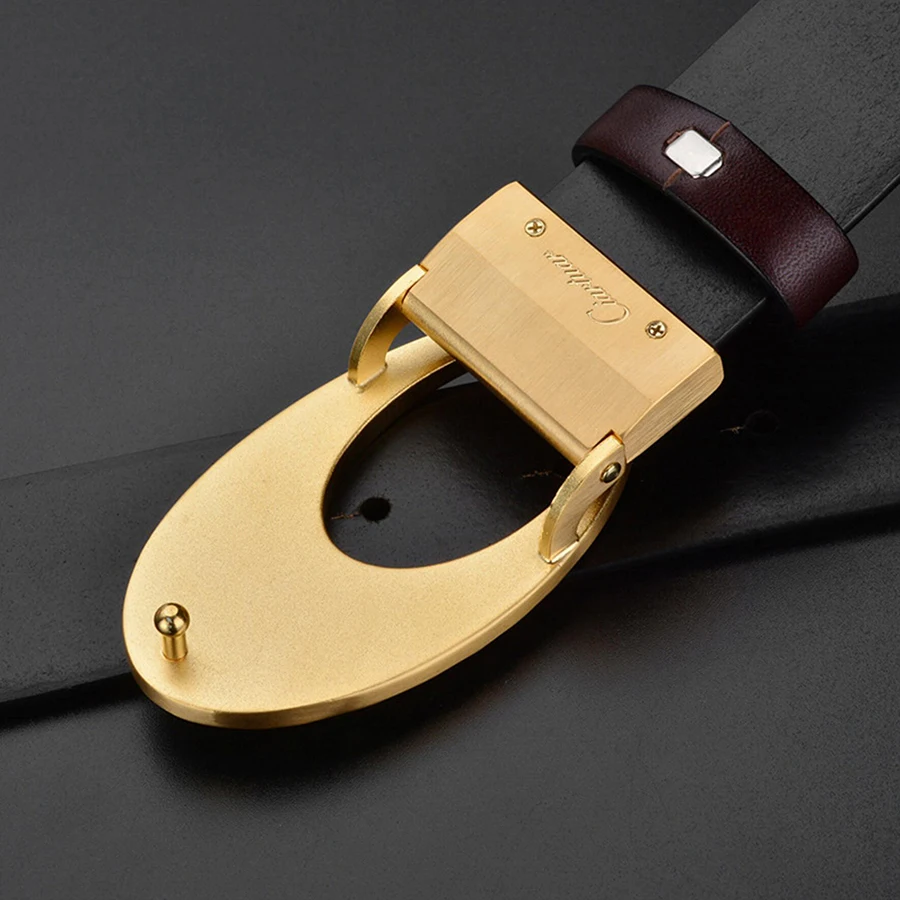 2023 new design belt high quality men women genuine leather strap first layer suit ciartuar brass big buckle free shipping