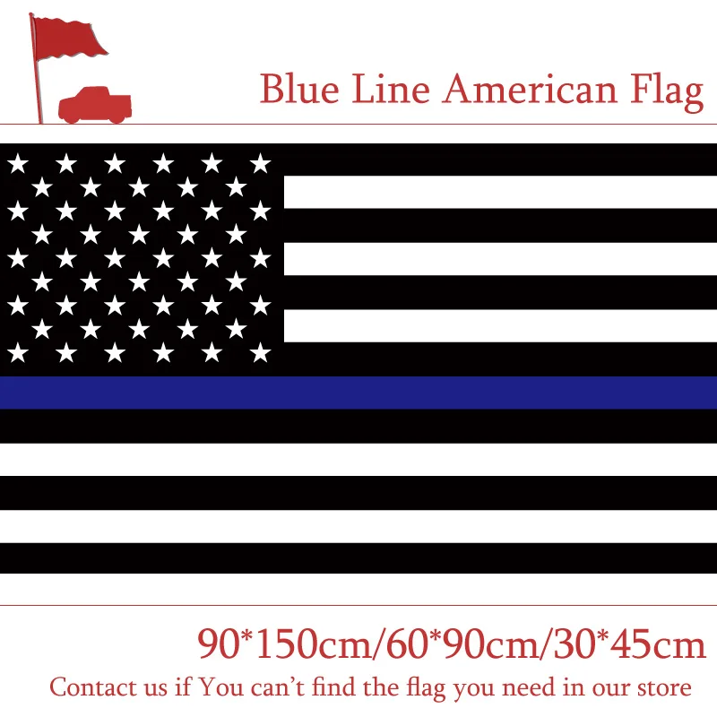 90*150cm 60*90cm Blue Line Stripes American Flags 2 Grommets For Police Cops Flags Black, White Blue Flying Flags