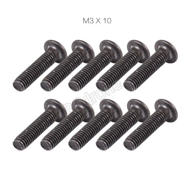 50pcs/lot YFS Black M3*10mm 12.9 Grade M3 Hexa Socket head cap screws SHCS for FPV Frame Quadcopter kit RC Model