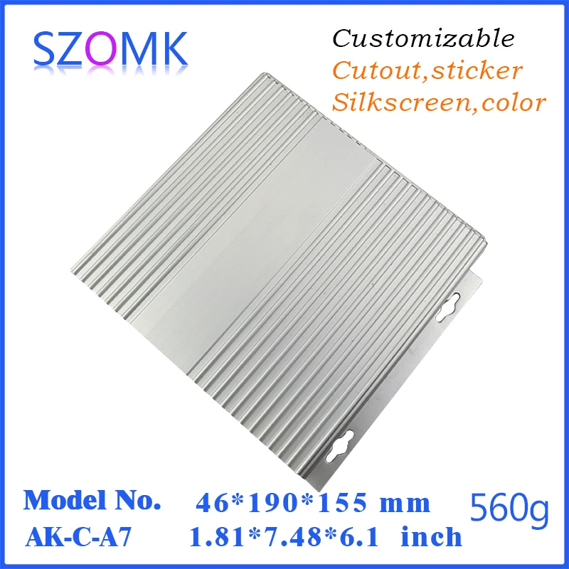 SZOMK hot selling aluminum amplifier enclosure for electronics (10Pcs) 46*190*155mm case enclosure for pcb temperature tester