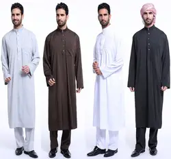 kaftan Men Saudi Muslim Dress 2 Pieces Abaya Set Thoub Thobe Formal Dress Dishdasha Jubah Caftan Islamic Clothing Middle East