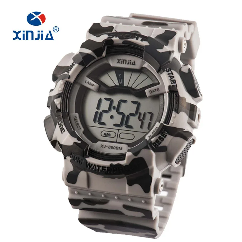 2020 New XINJIA Military Watches Army Camouflage Sports LCD Digital Men\'s Outdoor Shock Resistant Waterproof 50M Relogio Diver