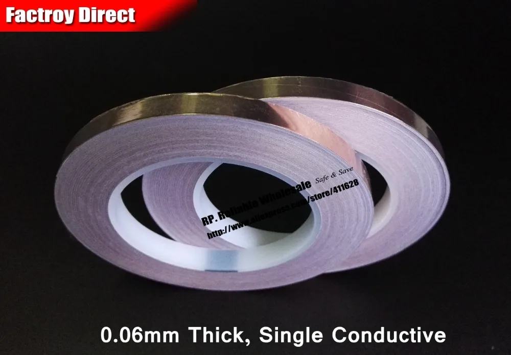 

2 Roll 7mm Adhesive Copper Foil Tape, One Side Sticky Conductive Copper Foil Strip for EMI Shielding, Stained Glass Work