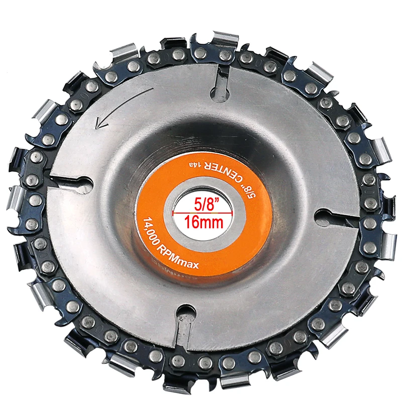 Disco y cadena de amoladora de 4 pulgadas, cadena de corte abrasivo fino de 22 dientes para amoladora angular 100/115