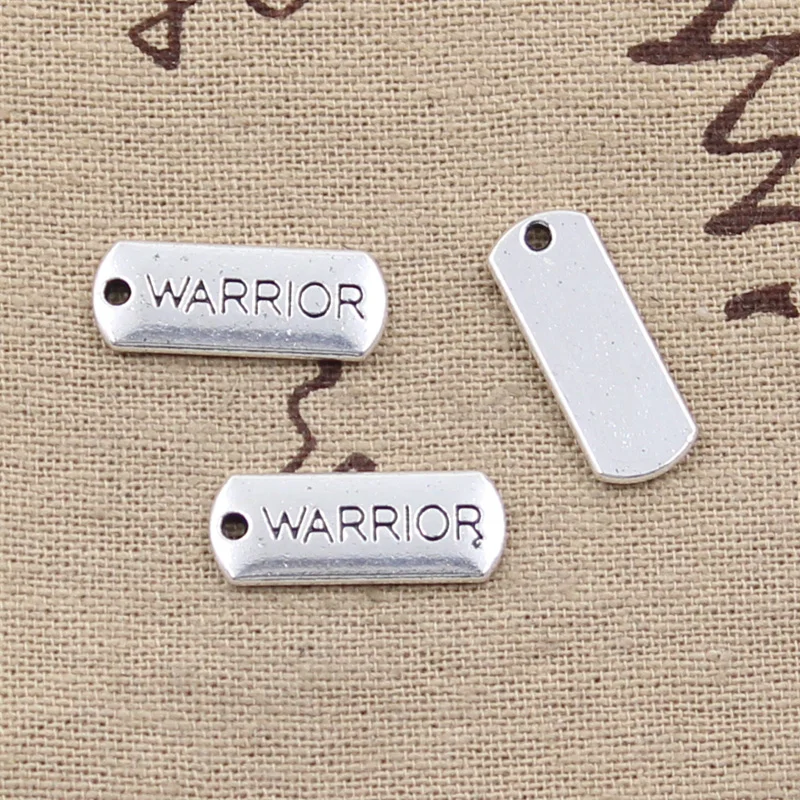 15pcs Charms Plates Warrior Namaste Brave Enough Family 21x8mm TibetanPendant Findings Accessories DIY Vintage Necklace