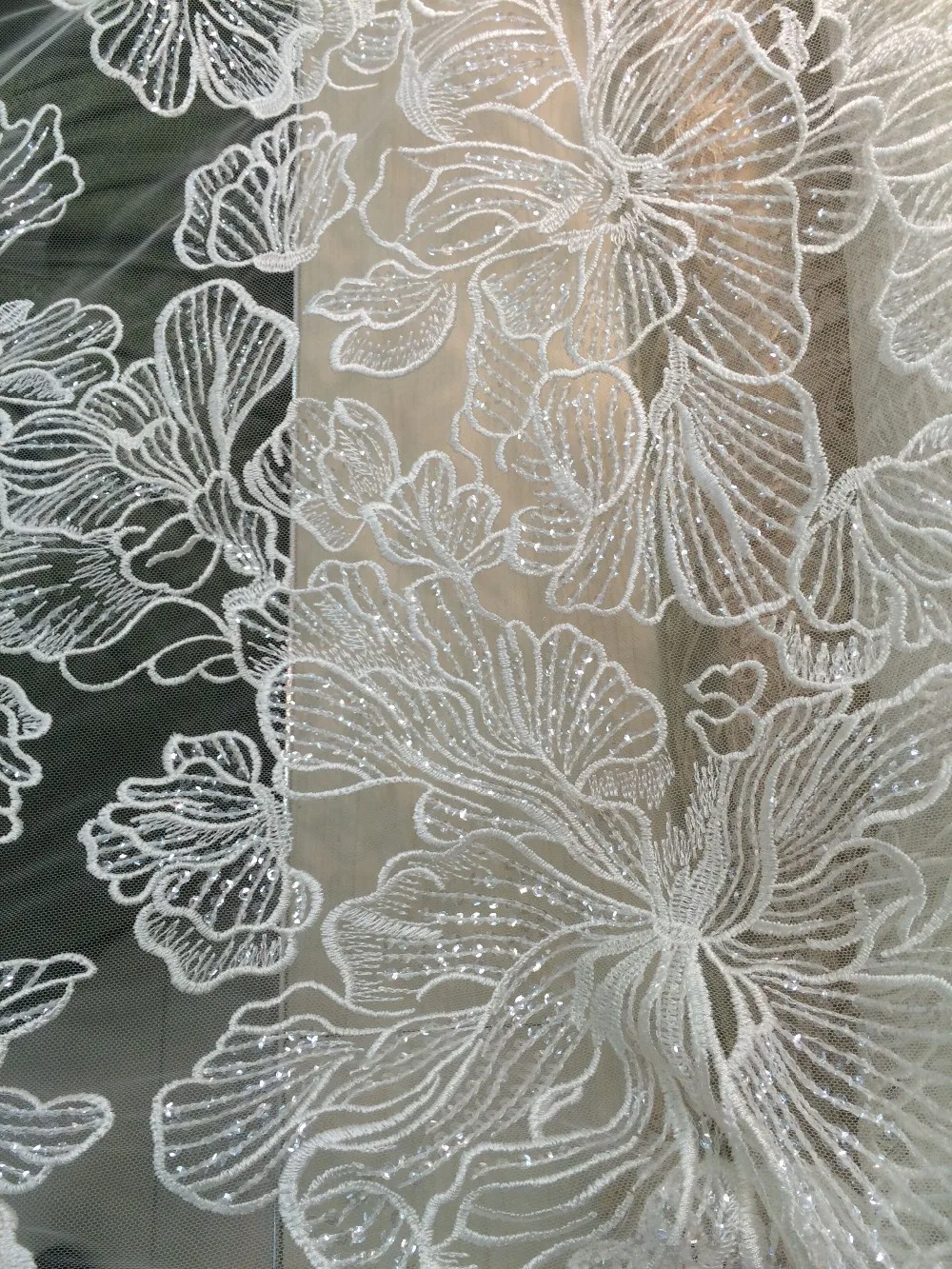 

J-1727 Mesh French Lace Embroidery Fabric African tulle Lace Fabric High Quality with sequins