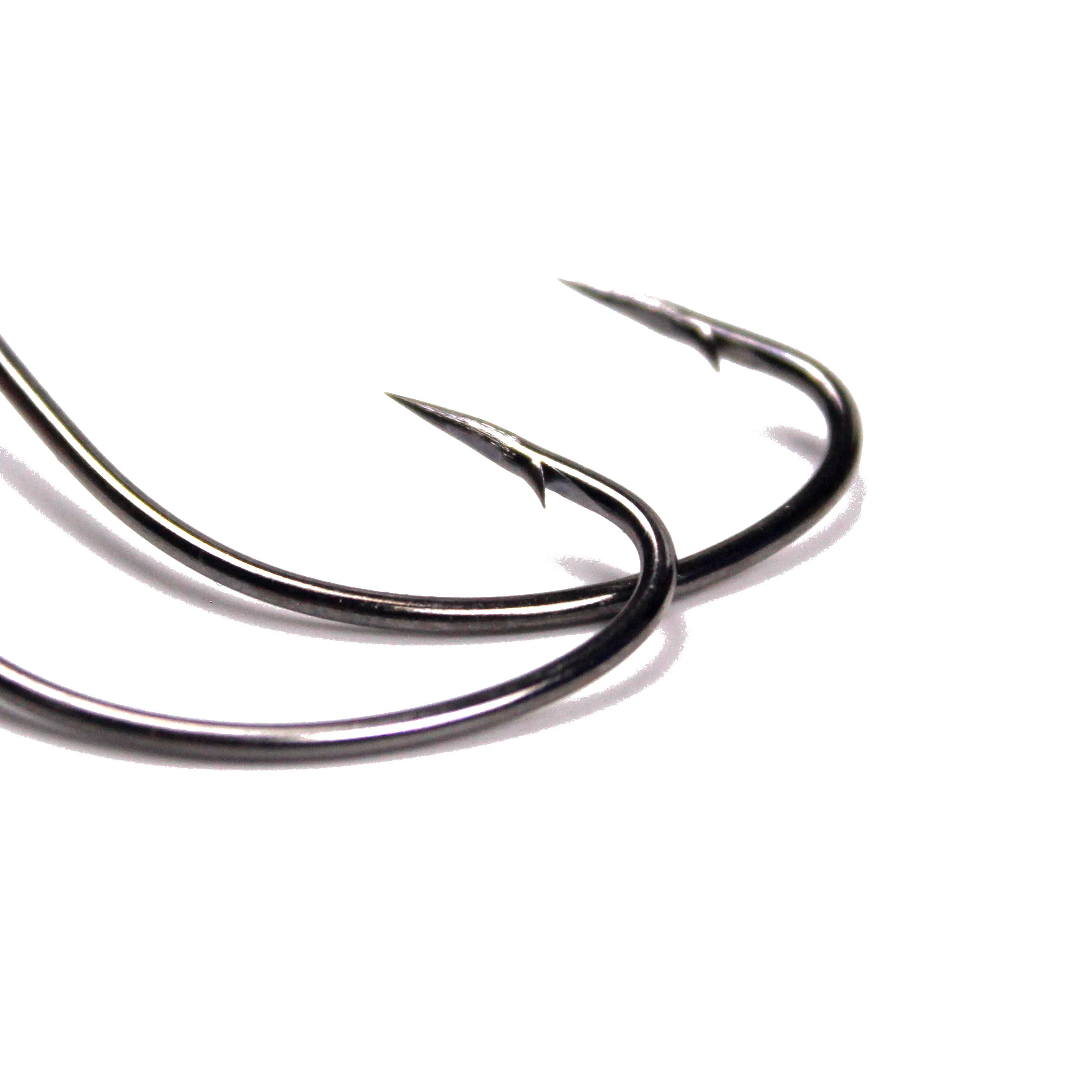 5Pcs/lots  B-11   5/0#-6# Black Offset Worm Hook Fishing Hook Crank Worm Sharp Hook Fishhook Strength