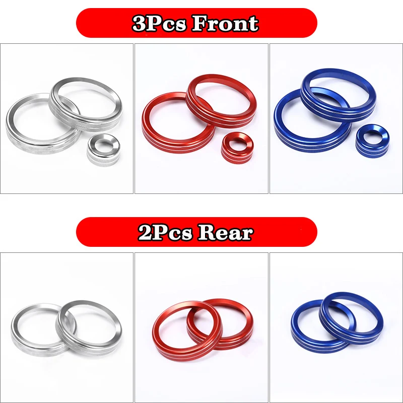 Aluminum Alloy Car Front+Rear Central Air Conditioning Volume Knobs Ring Trim for Land Rover Range Rover Sport Vogue L405 2018