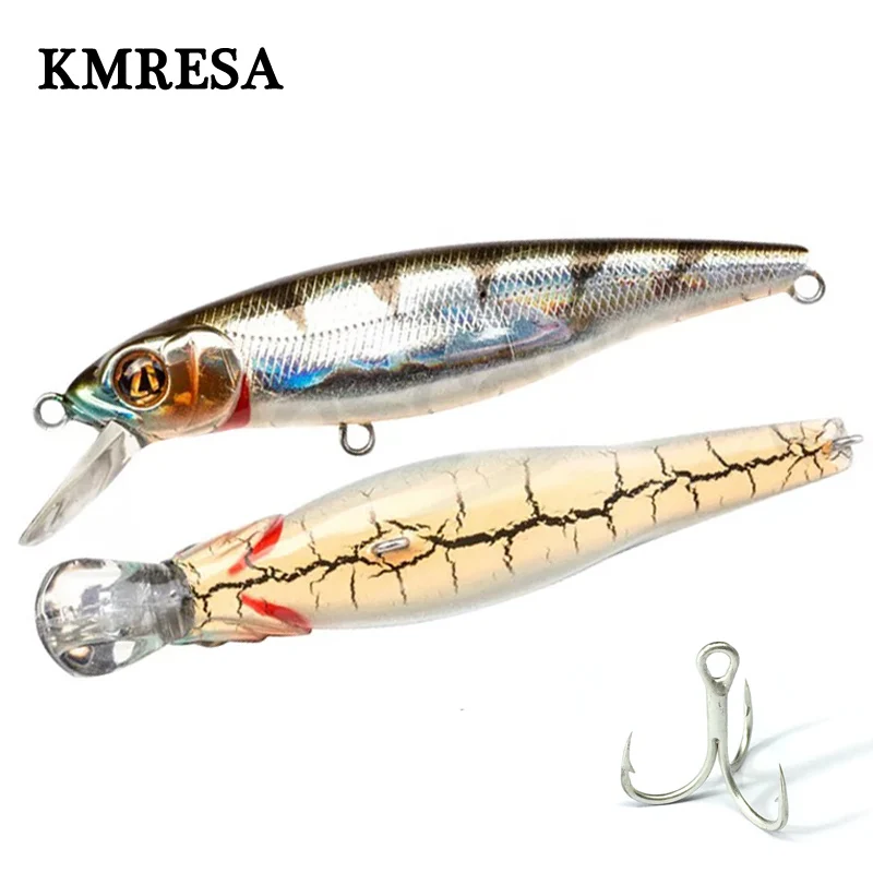 Leurre méné rigide flottant de type poisson nageur, appât Élidéal pour la pêche au bar, au brochet ou à la carpe, wobJeff, crankbait, 8.5cm, 9g