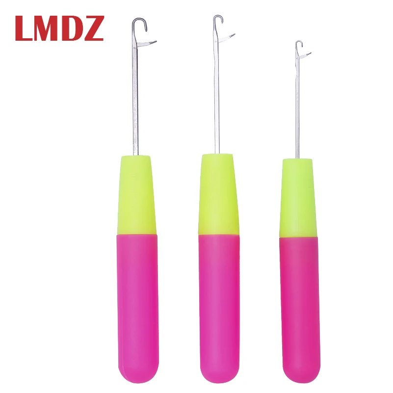 

LMDZ 3Pcs Latch Crochet Needle Hooks Fine Hair Extension Needle for Micro Braids Dreads Maintenance, Carpets Making Repair Tool