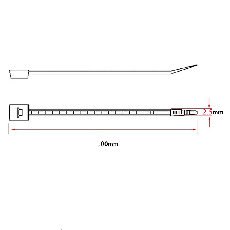 9 color 3 * 100MM 100 / bag width 2.5 MM strong plastic cable ties with self-locking nylon cable ties International standards