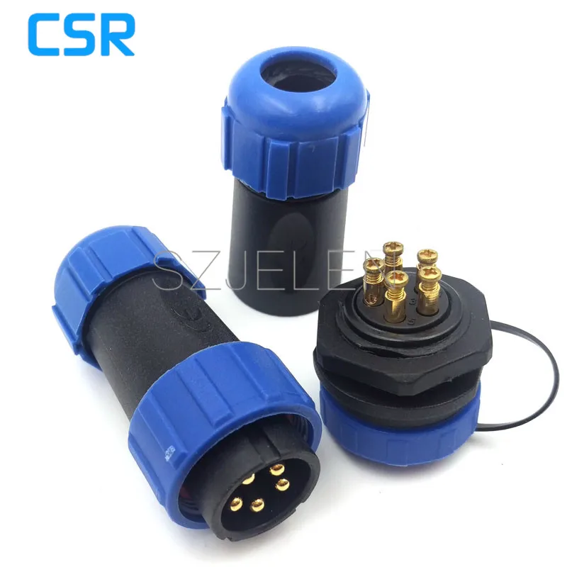 SP2110, No Need To Weld Connect By The Metal Screw, 5 Pin Waterproof Connector Plug And Socket ,LED Outdoor Waterproof Connector