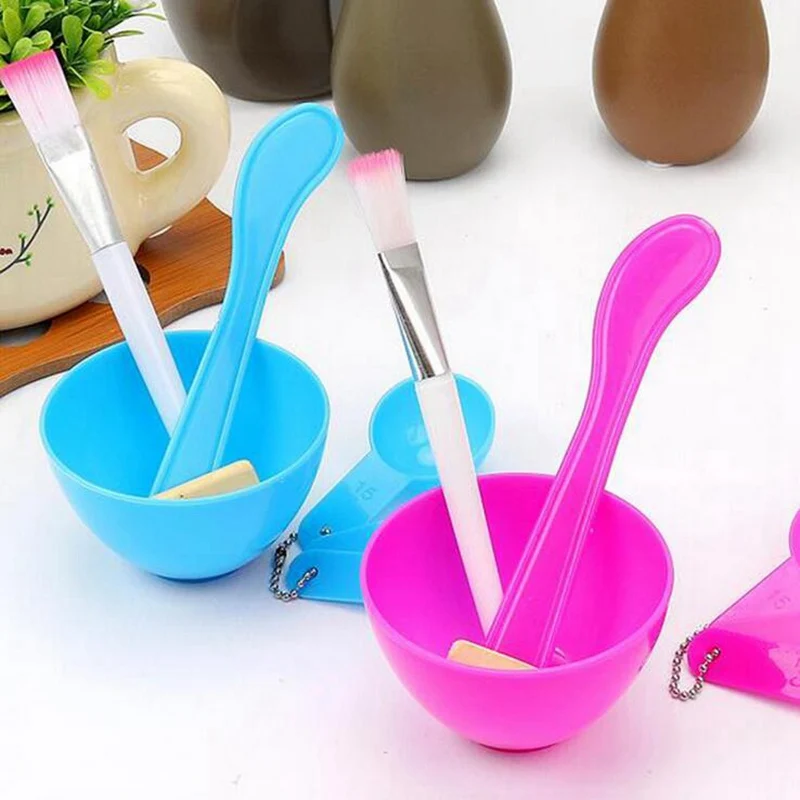 4 in 1 DIY Facial Beauty Mask Bowl Women Cosmetic Makeup Tool with Brush Mixed Stir Spatula Stick Measuring Spoon kit