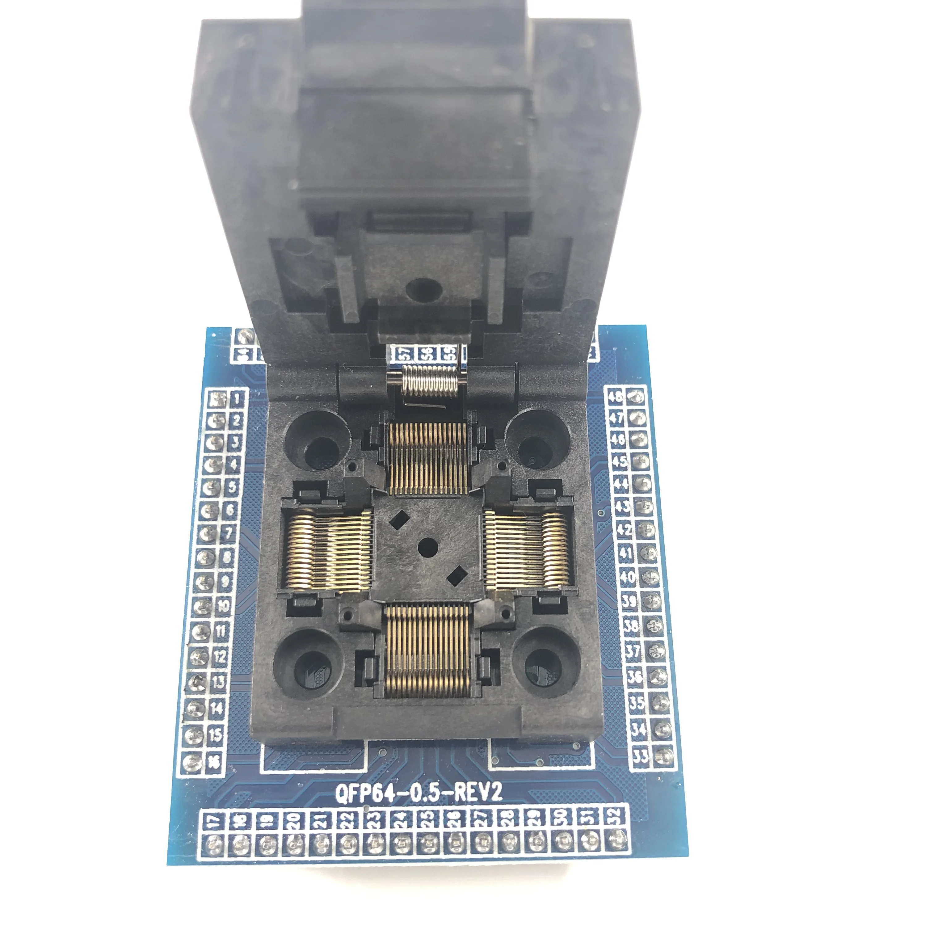 Imagem -03 - Soquete Programador para Qfp64 Tqfp64 Lqfp64 Pino Passo 0.5 mm ic Tamanho do Corpo 10x10 mm Adaptador de Soquete de Teste Flash com Placa Única