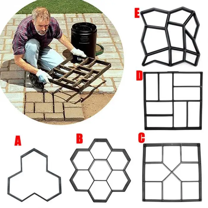 Garden DIY Plastic Path Maker Pavement Model Concrete Stepping Stone Cement Mould Brick Best Price