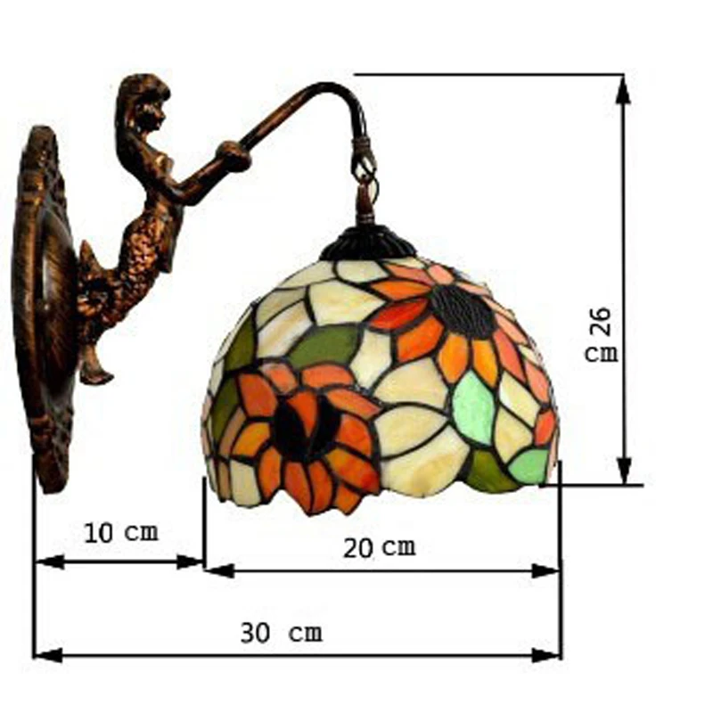 Mediterranean-style stained glass wall sconce tiffany wall lights for home bar cafe deco lighting