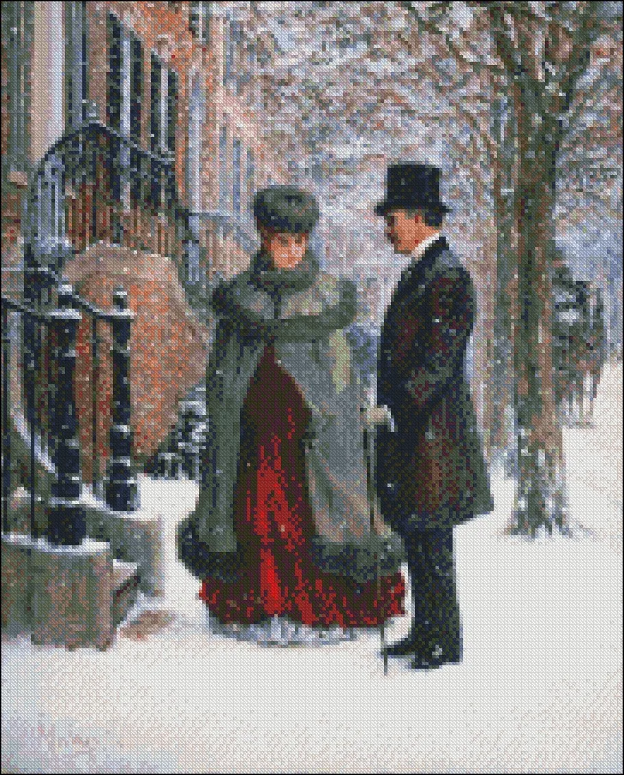 Embroidery Counted Cross Stitch Kits Needlework - Crafts 14 ct DMC color DIY Arts Handmade Decor - Winter Romance