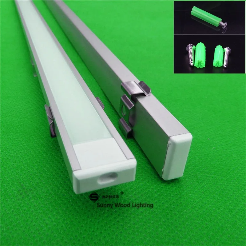 5-30Pcs/Lot 1m Aluminum Profile For Led Strip Milky Transparent Cover For 12mm 5050 With Fittings Slim Bar Light