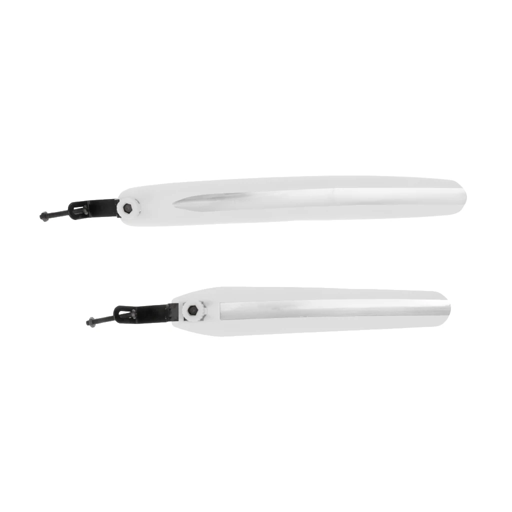 2 pcs Cycling Road Mountain Bicycle Front And Rear Fenders Set Mudguards White