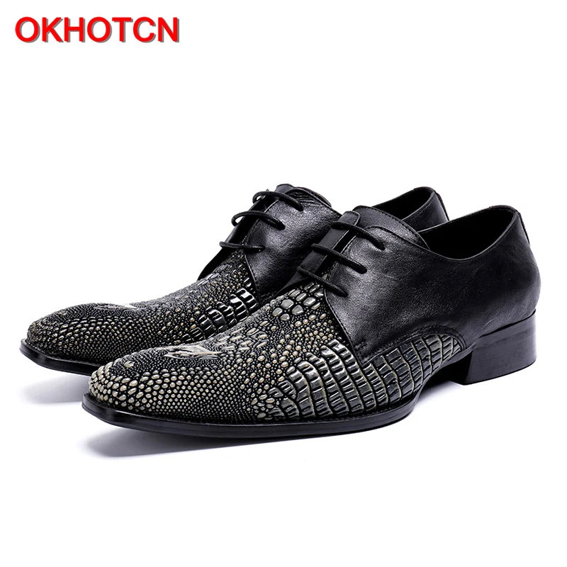 

Men shoes patent leather formal dress fashion crocodile desinger italian glossy male pointed toe brogue oxford shoes for men