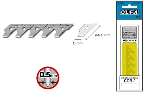 

MADE IN JAPAN OLFA COB-1 Compass Cutter Blades /15 blades for compass cutter per pack for CMP-1 CMP-1/DX Genuine