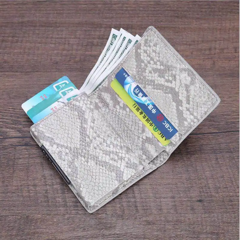 Tarjetero de aluminio para hombre y mujer, Cartera de Metal para tarjetas de identificación, paquete de tarjetas de visita, Protector RFID