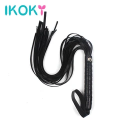 IKOKY fetiche de azotes para parejas, pala de Bondage, látigo sexual para coquetear, Juguetes sexuales, productos SM de cuero PU Sexy