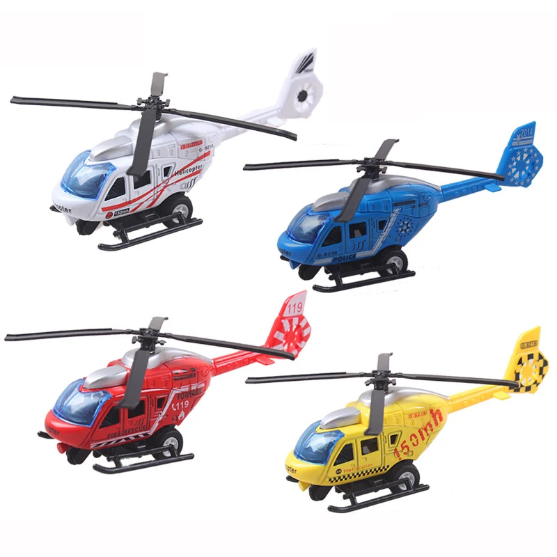 Pull Back Alloy Helicopter Model Toys for Children Kids Boy Birthday Gift Helicogyre Home Car Desk Ornament Decoration Exhibits