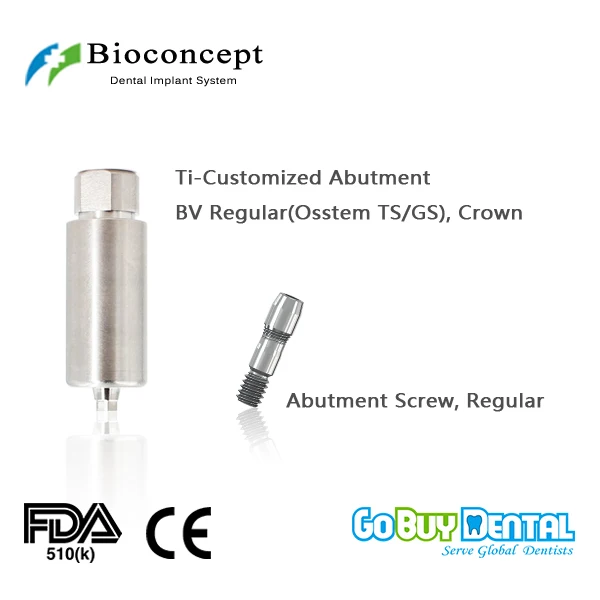 CAD/CAM Ti-Customized Pre-Milled Abutment for BV Tapered Bone Level 4.0/4.5/5.0 Regular, bridge 803020N