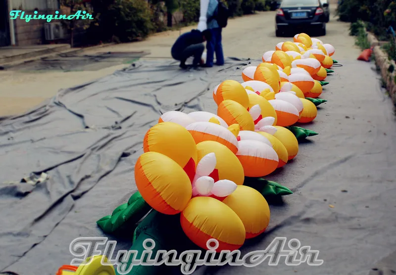 8m Charming A String of Inflatable Flower Inflated for Stage/Street/Event