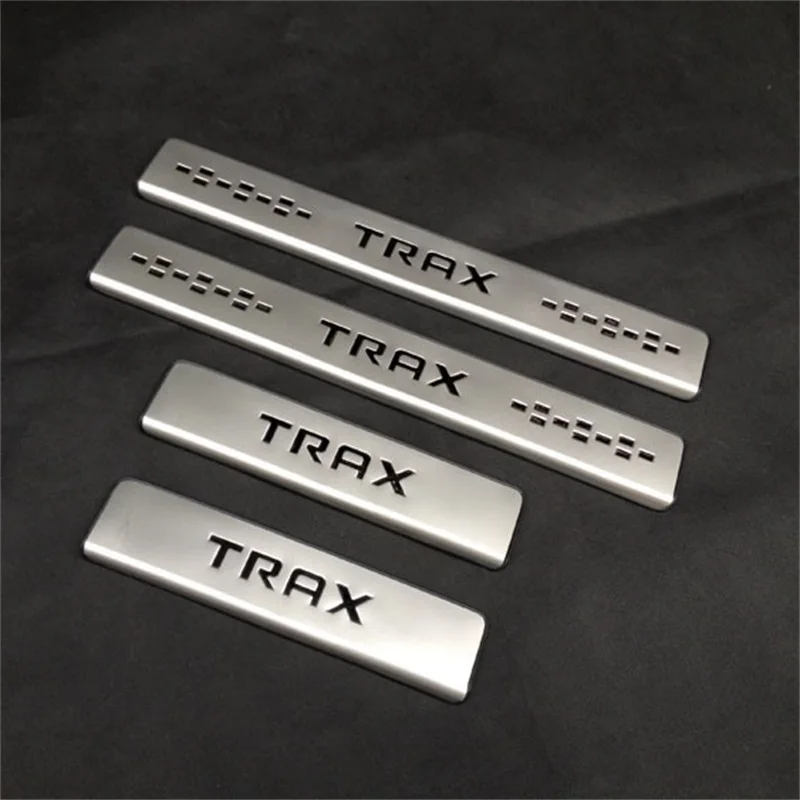 For Chevrolet Trax External Door Sill 2013 2014 2015 2016 Stainless Steel Red Blue Silver logo Welcome Pedal Car styling