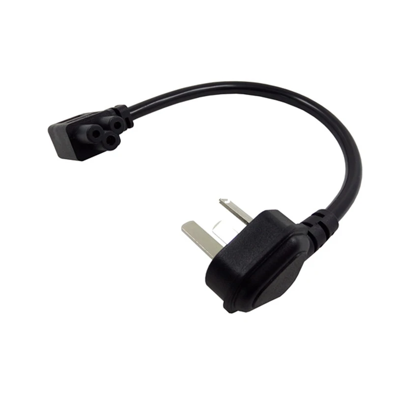 3pin CN AU Ac Power Cord IEC320 C5 3 Prong Laptop Portable Power Supply Cord Short Cable 20cm Elbow Angled Design