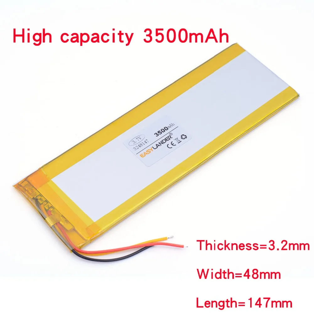 

3 line 3.7V 3248147 Inner Exchange Battery 3500mA for 7" Irbis TX18 TABLET Batteries polymer lithium Replacement Track number