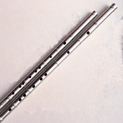 Titanium Metal Flute CDEFG Key Imitation Bamboo Joint Flauta Profissional Music Instrument Self-defense Tool Metal flute