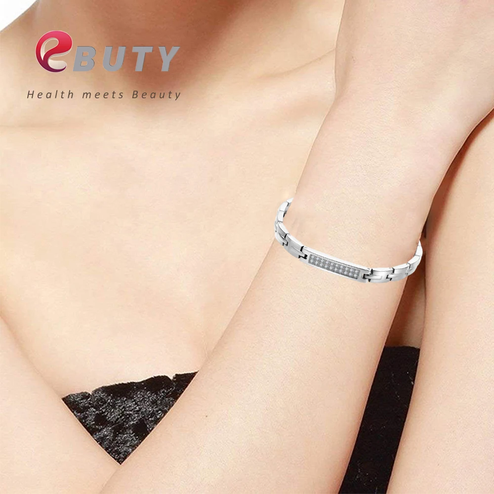 EBUTY Female Fashion Bracelet Magnetic Energy Bracelets Titanium Blood Pressure Accessory Health Gift With Box