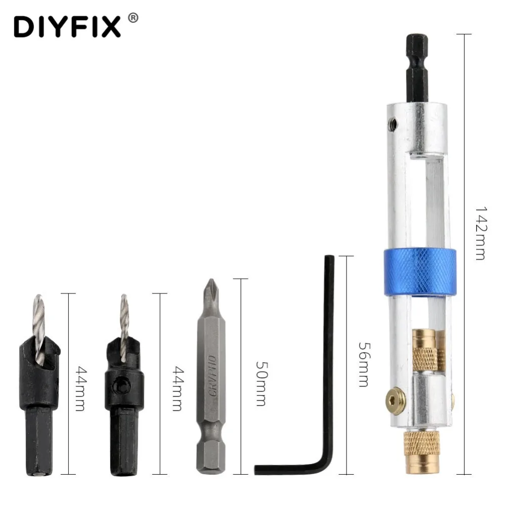 DIYFIX 20Pcs Drill Bit Set HSS High Speed Steel Screwdriver Bits Flip Drive with Countersink Bits Allen Wrench Half Time Drill