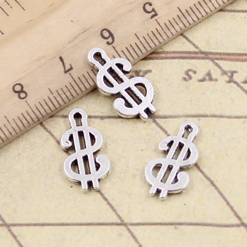 30 sztuk Charms U $ Dollar pieniądze znak 21x12mm tybetański brąz kolor srebrny wisiorki antyczna biżuteria Making DIY Handmade Craft
