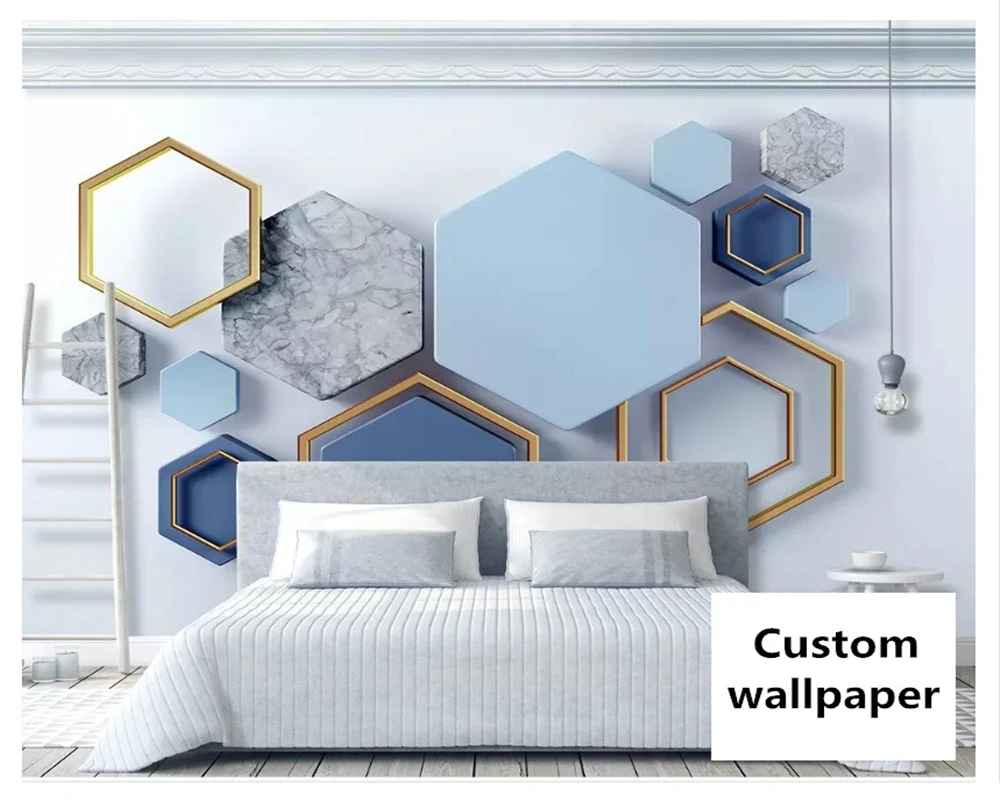 

beibehang New fashion personality wallpaper 3d hexagonal mosaic modern minimalist geometric TV background wall papers home decor