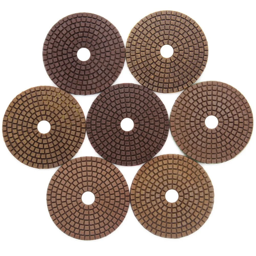 100mm Diamond Metal Polishing Iron Pads Sanding disc with Copper Grit 50-3000 Sharp Polisher for Granite Marble Concrete Granite