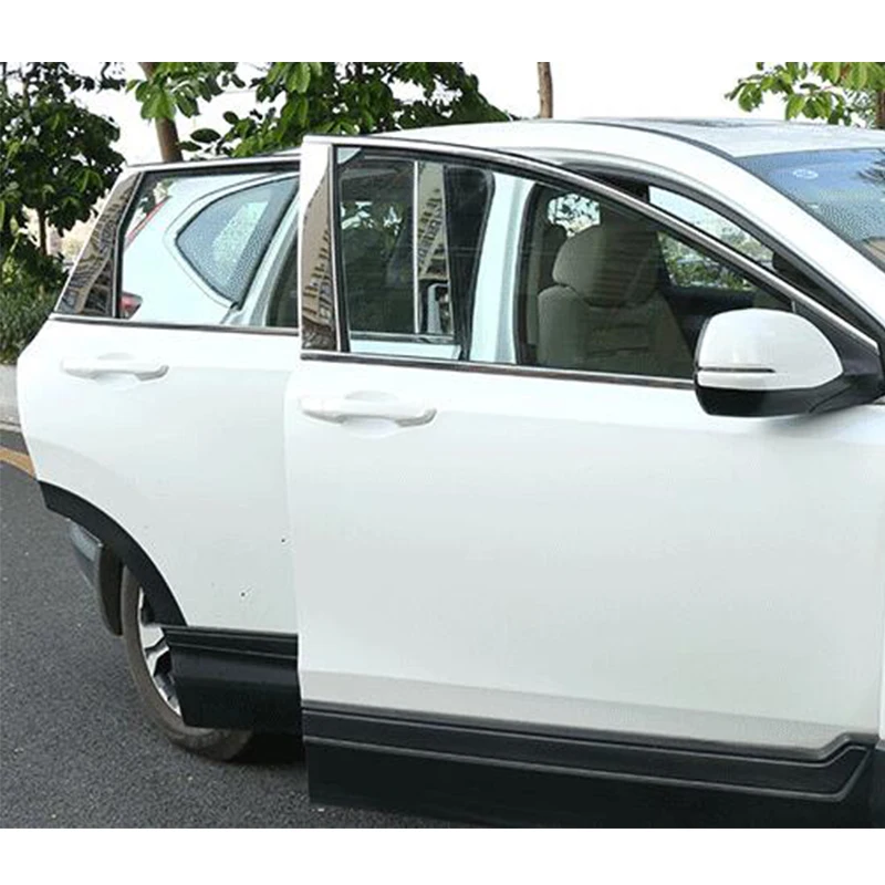 For Honda CRV CR-V 2012 2013 2014 2015 2016 2017 Stainless Steel Exterior Window Center Pillars Cover Trim Car Styling 6Pcs