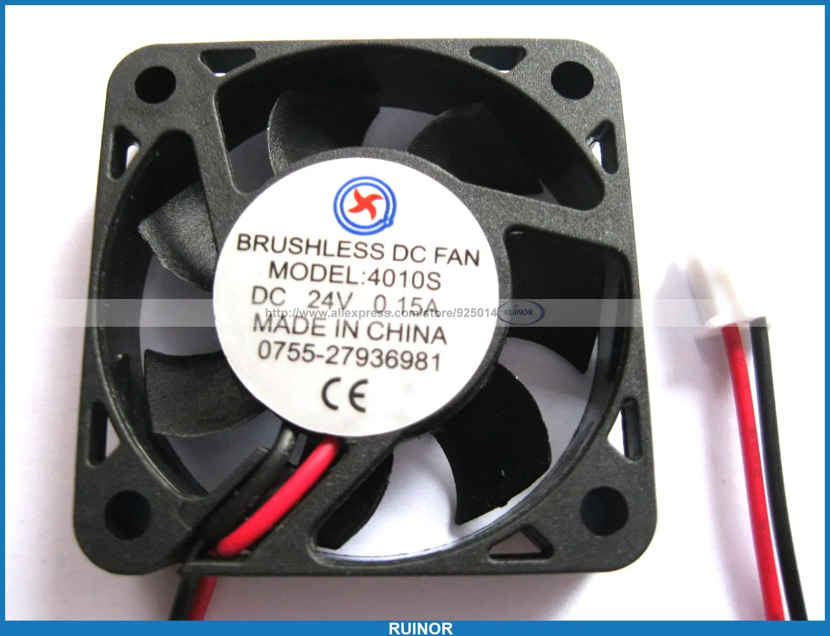 

4 Pcs Brushless DC Cooling Fan 4010S 24V 7 Blade 40x40x10mm 2 Wires