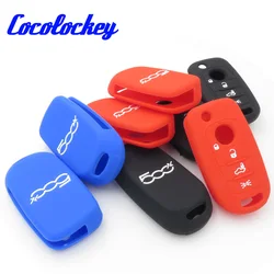 Cocolockey For 2016 2017 FIAT 500X Toro 4 Button Silicone Remote Key Case Cover Keyless Fob Shell Flip Key Rubber Holder